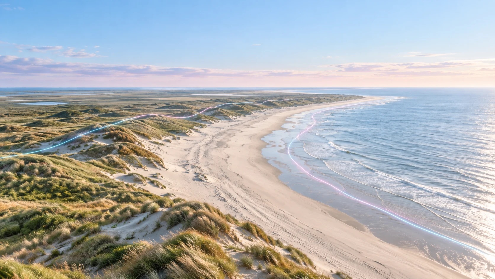 Dünenlandschaft auf Borkum — KI-generiertes Bild